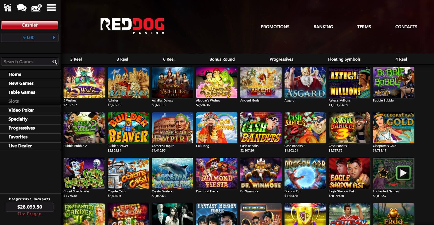 Red Dog Casino Real Money Slots