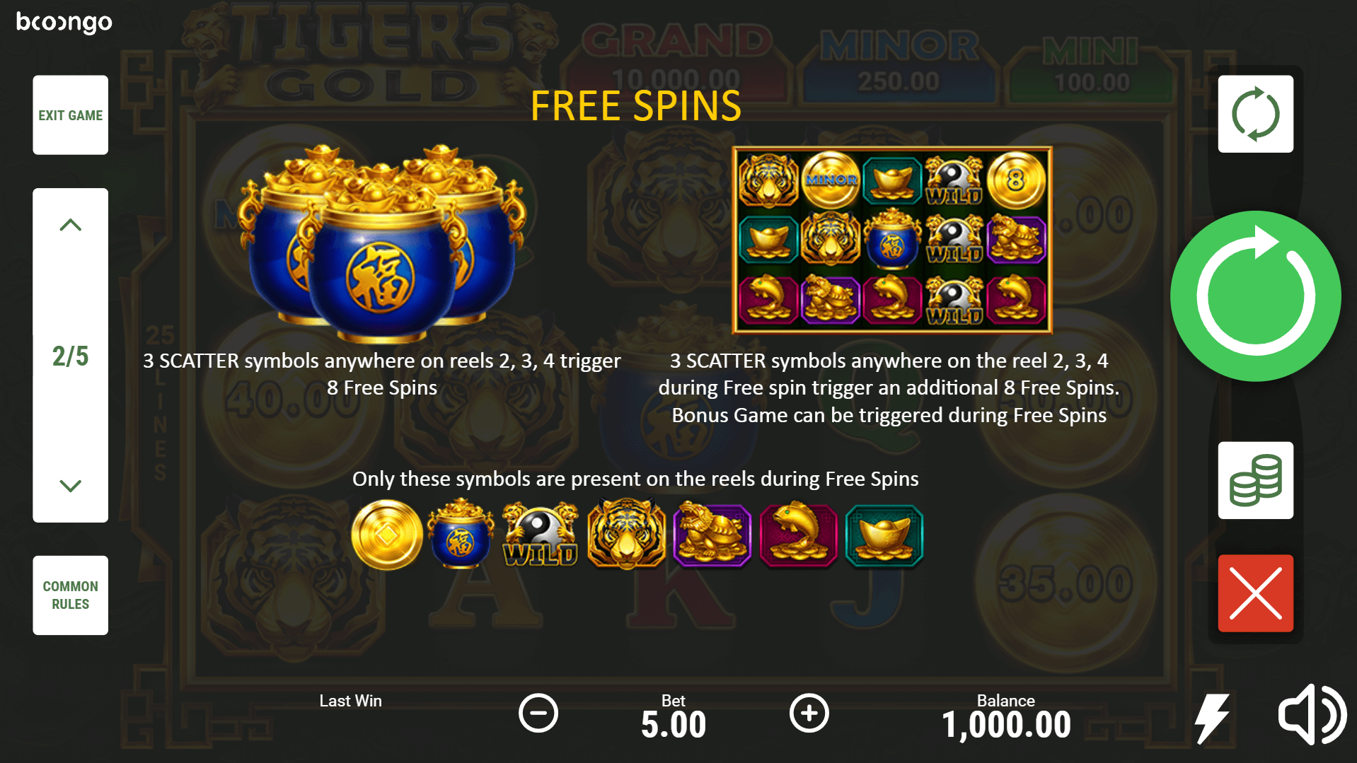 tigers gold hold and win slot machine detail image 0