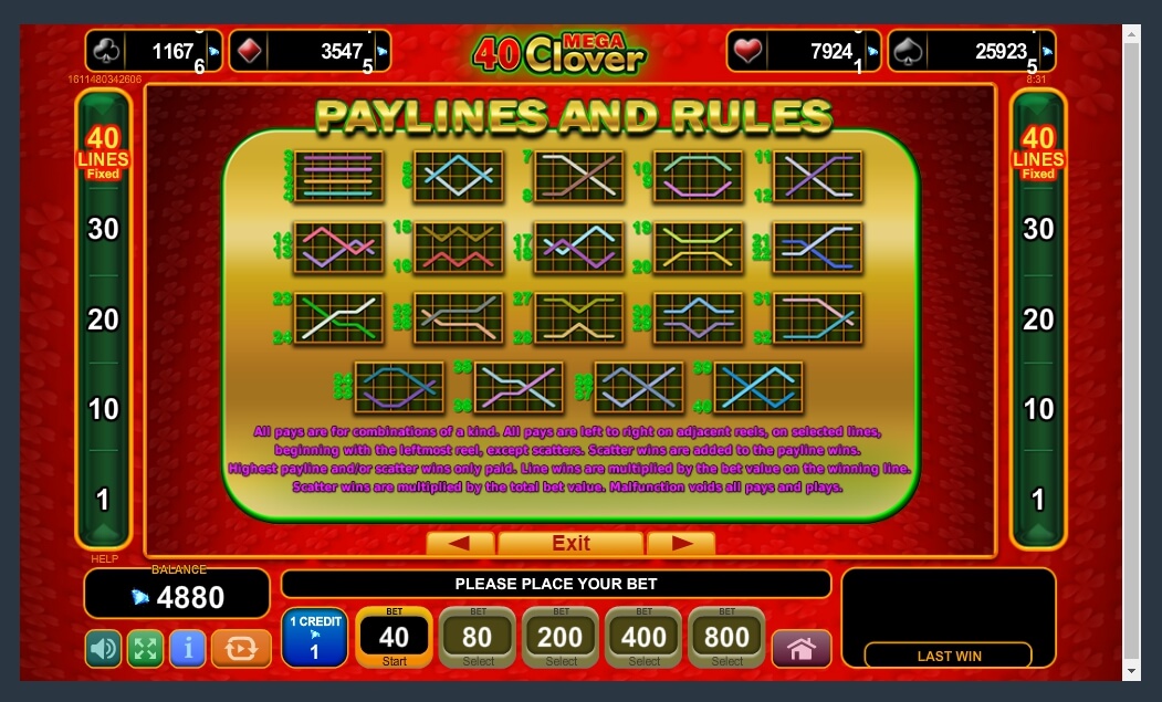 40 mega clover slot machine detail image 0