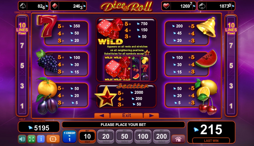 dice and roll slot machine detail image 3