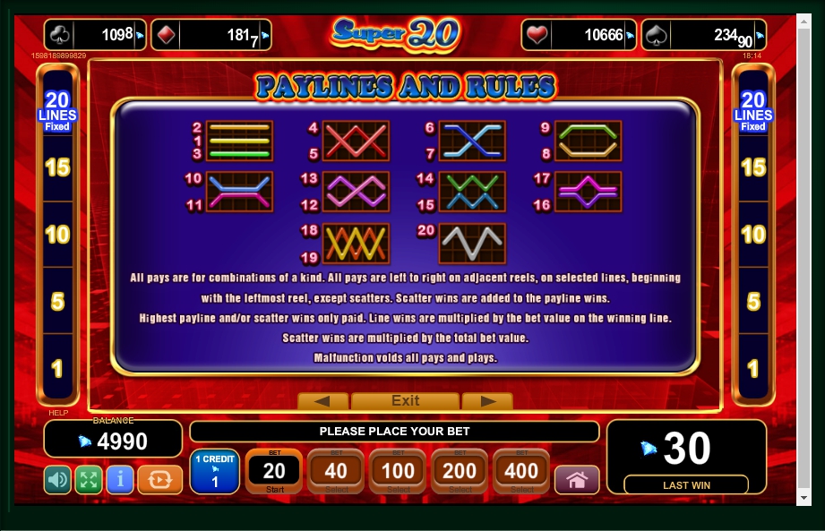 20 super dice slot machine detail image 0
