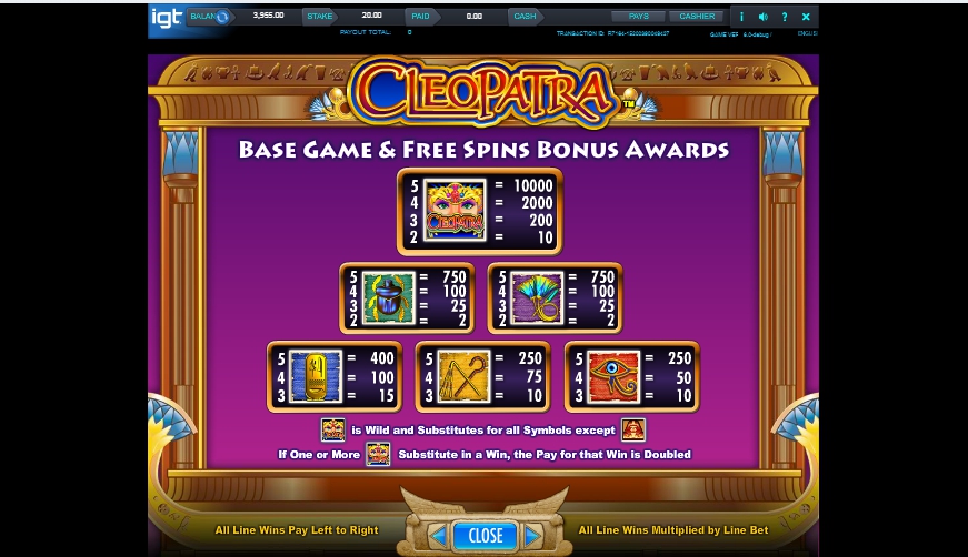cleopatra megajackpots slot machine detail image 4
