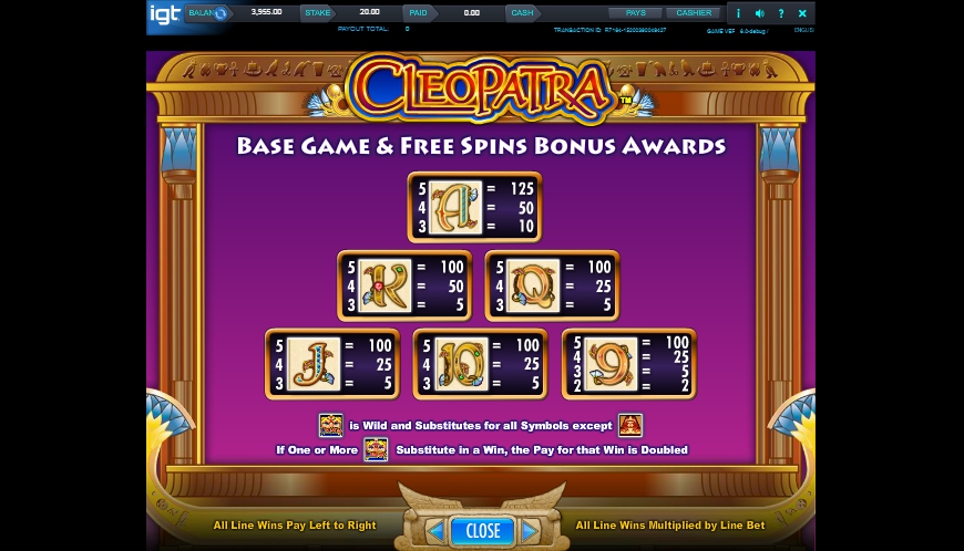 cleopatra megajackpots slot machine detail image 3