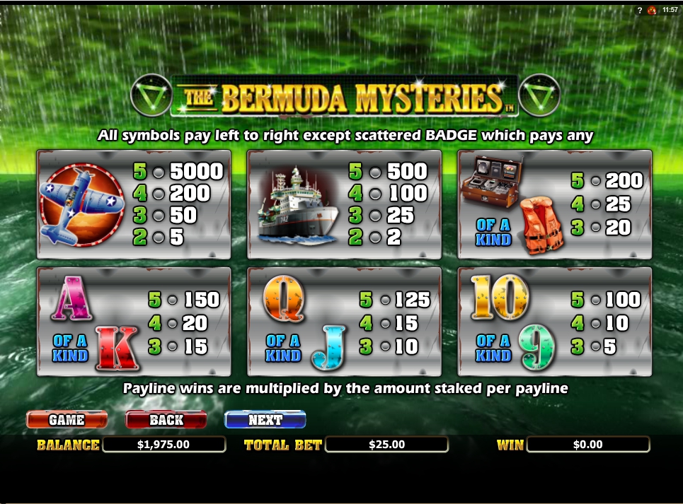 the bermuda mysteries slot machine detail image 5