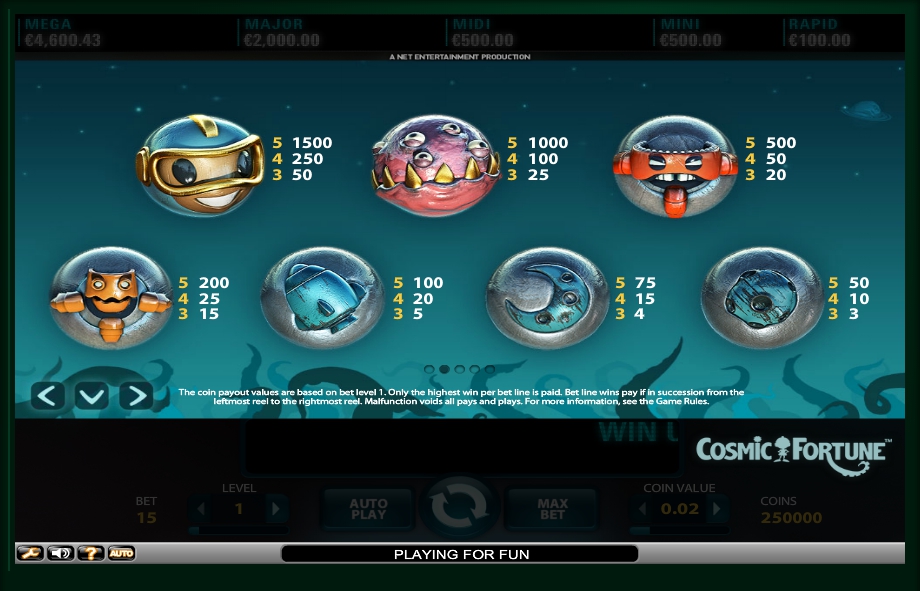 cosmic fortune slot machine detail image 4