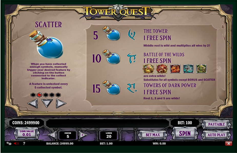 tower quest slot machine detail image 3
