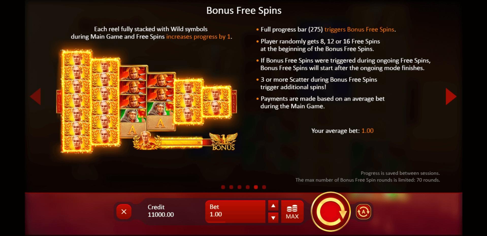 rome caesars glory slot machine detail image 4