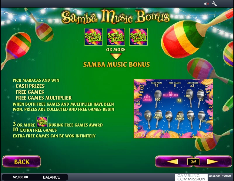 samba brazil slot machine detail image 3