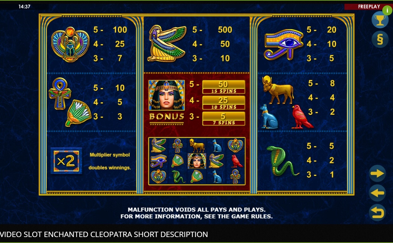 enchanted cleopatra slot machine detail image 3