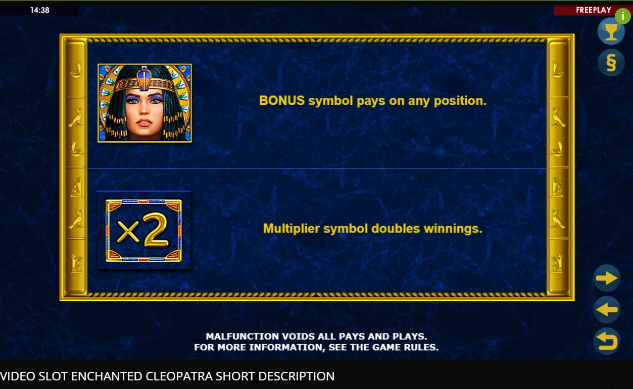 enchanted cleopatra slot machine detail image 1