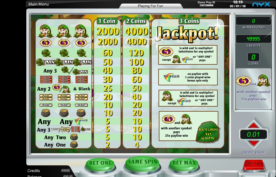 pot o gold slot machine detail image 0