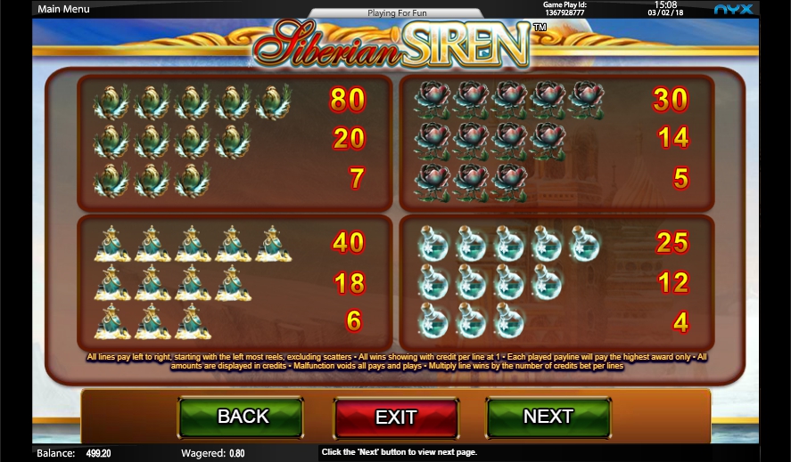 siberian siren slot machine detail image 2