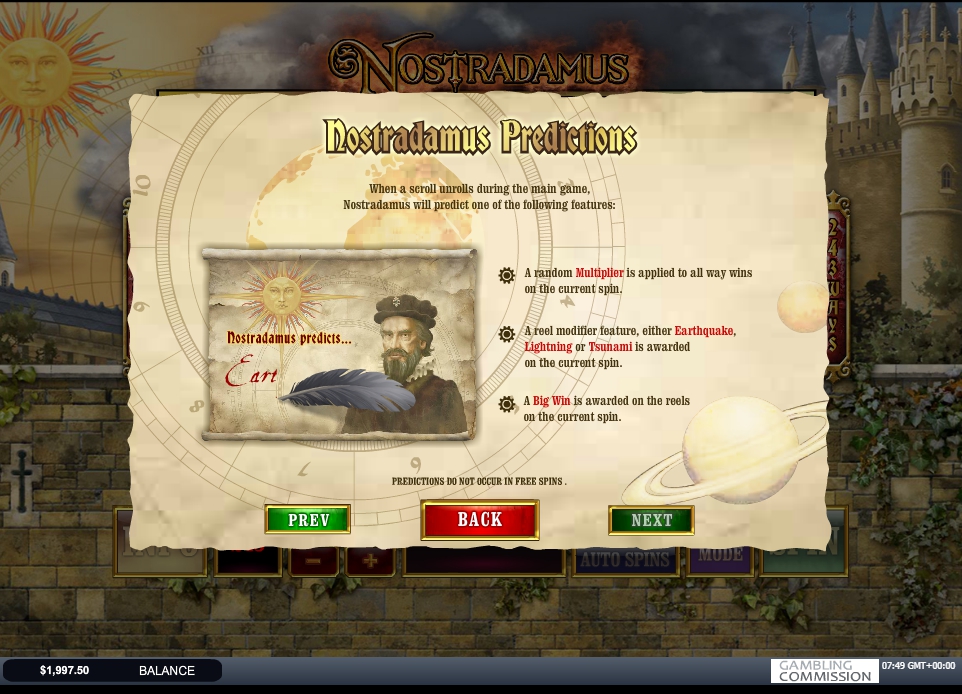 nostradamus prophecy slot machine detail image 0