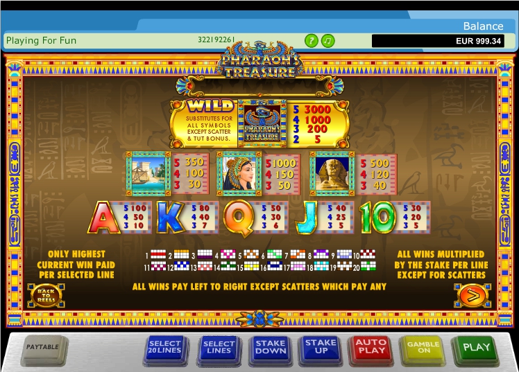 pharaohs treasure slot machine detail image 0