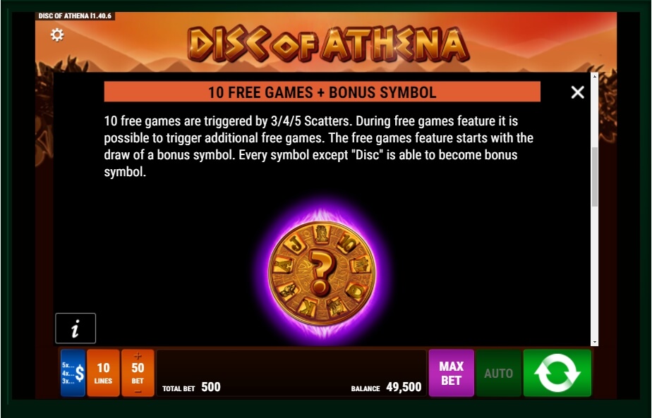 disc of athena slot machine detail image 2