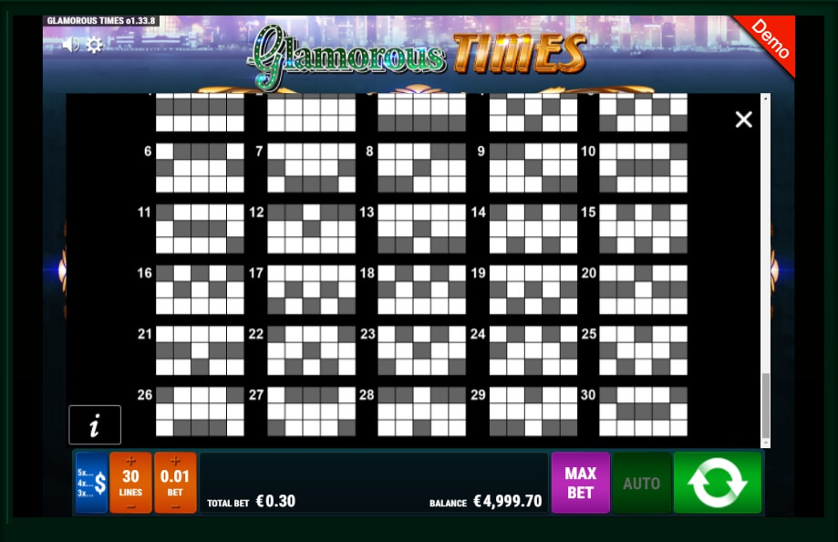 glamorous times slot machine detail image 0