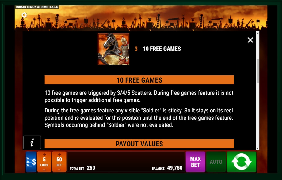 roman legion xtreme slot machine detail image 3