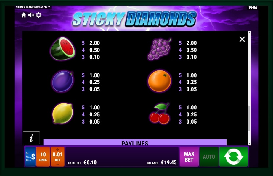 sticky diamonds slot machine detail image 1