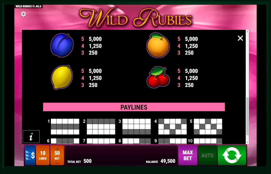 wild rubies red hot firepot slot machine detail image 6