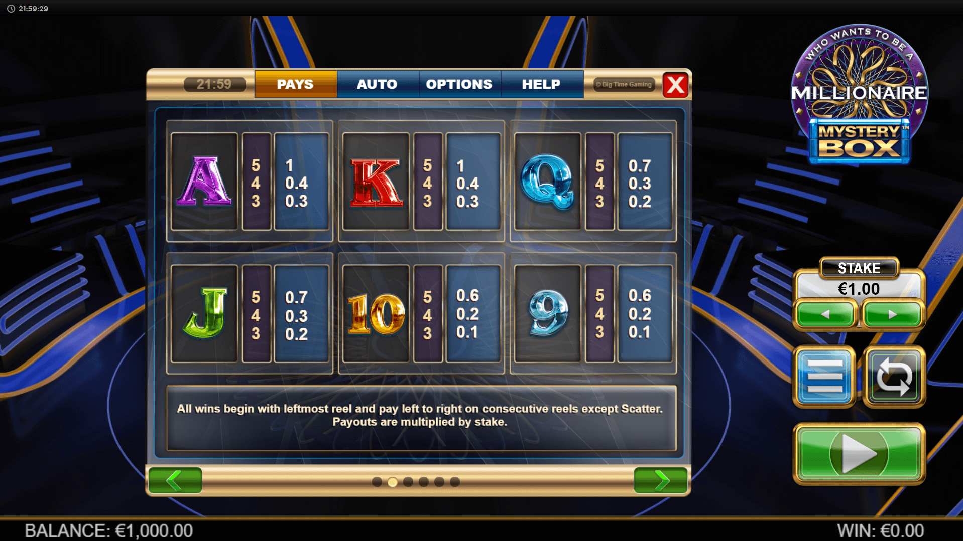 who wants to be a millionaire: mystery box slot machine detail image 1
