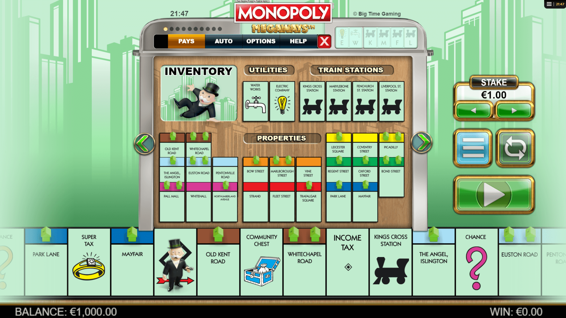 monopoly megaways slot machine detail image 1