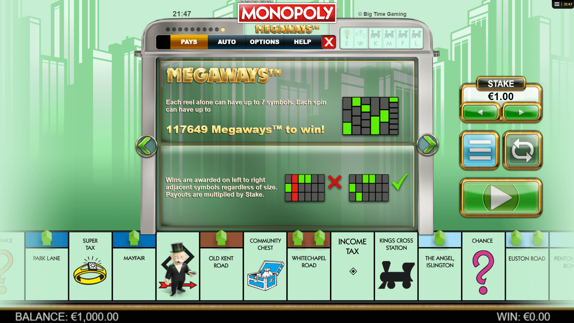 monopoly megaways slot machine detail image 8