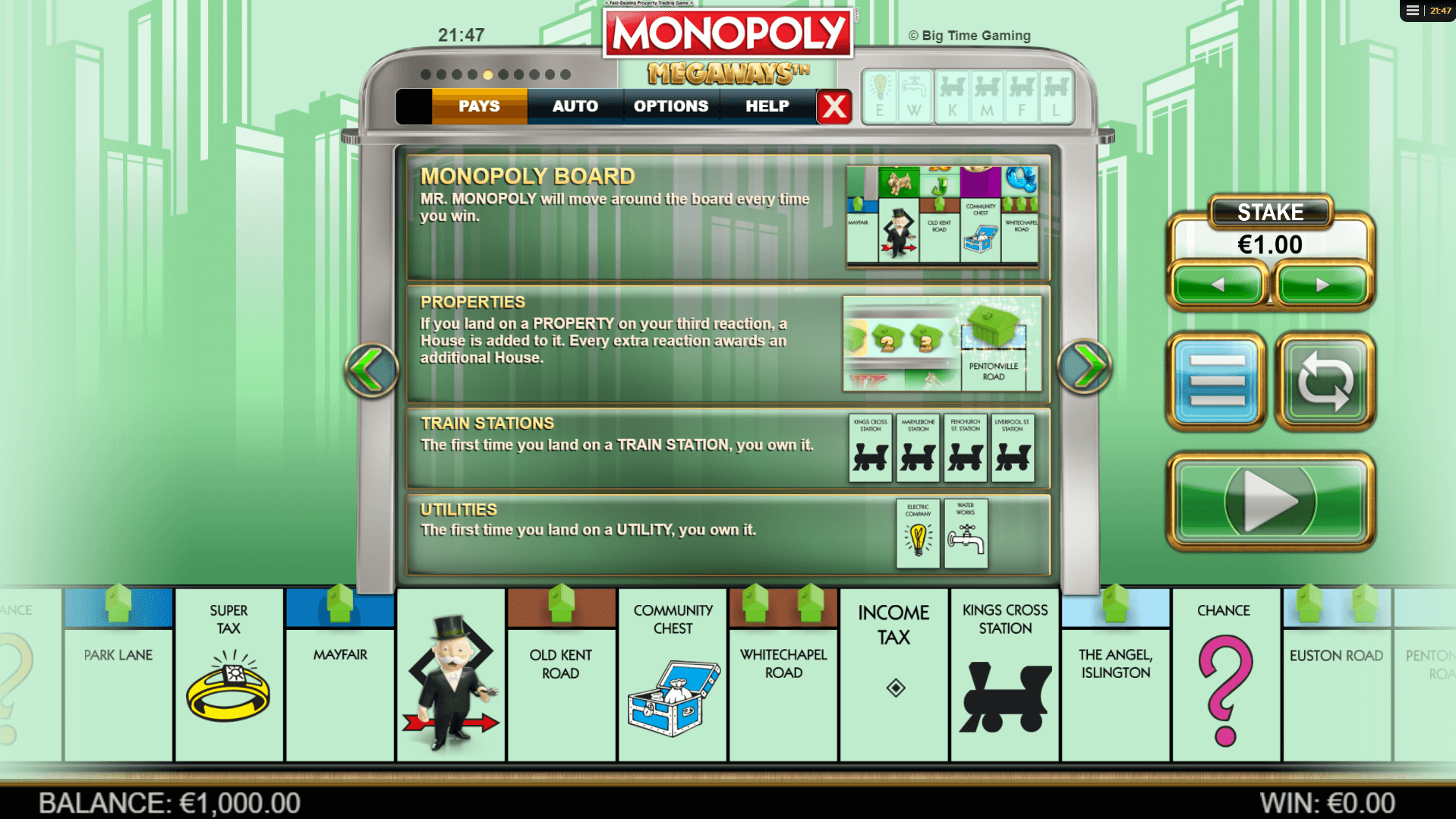 monopoly megaways slot machine detail image 5