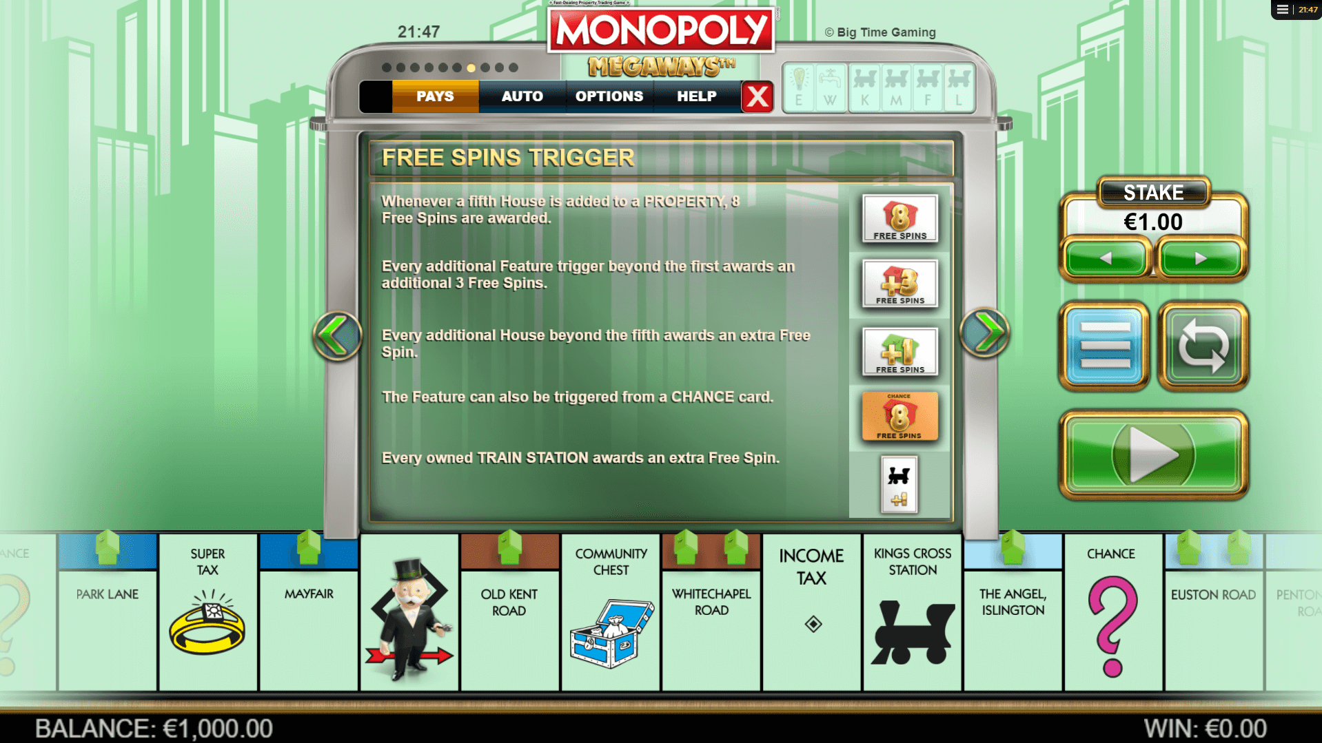 monopoly megaways slot machine detail image 7