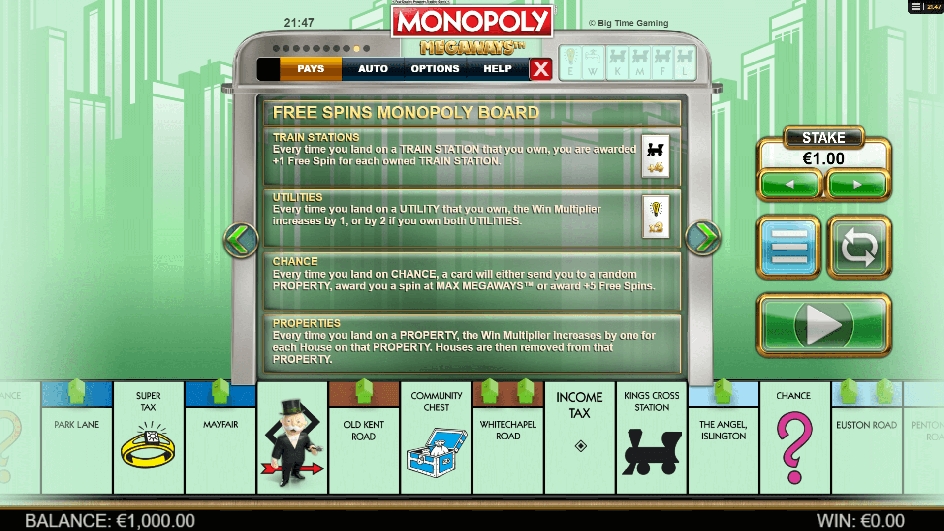 monopoly megaways slot machine detail image 9