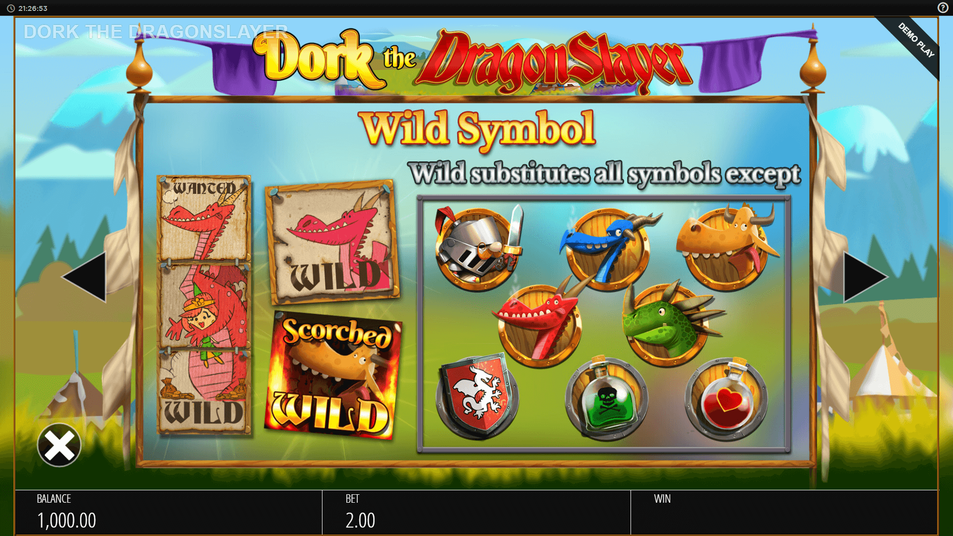 dork the dragon slayer slot machine detail image 4