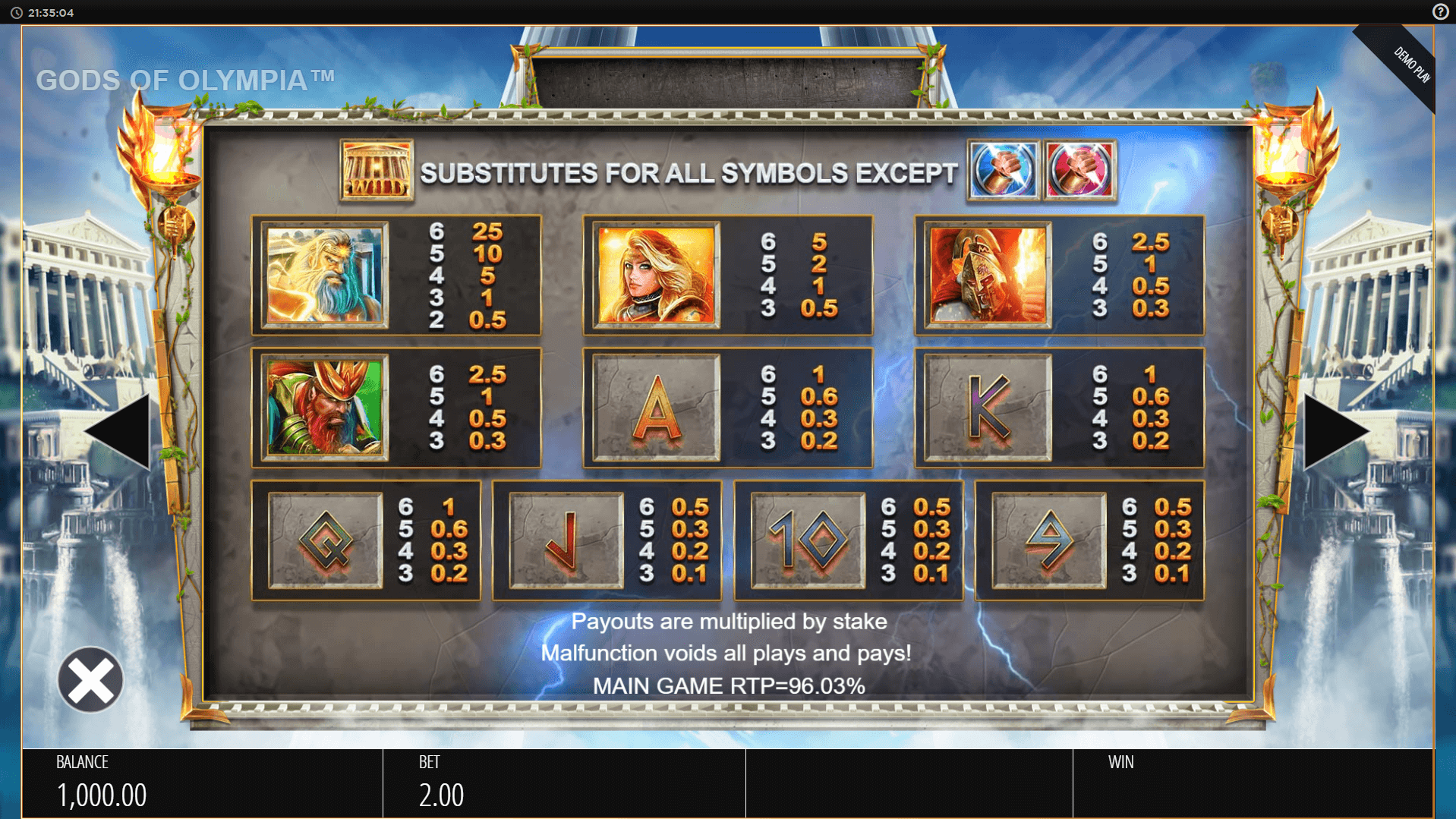 gods of olympus megaways slot machine detail image 0