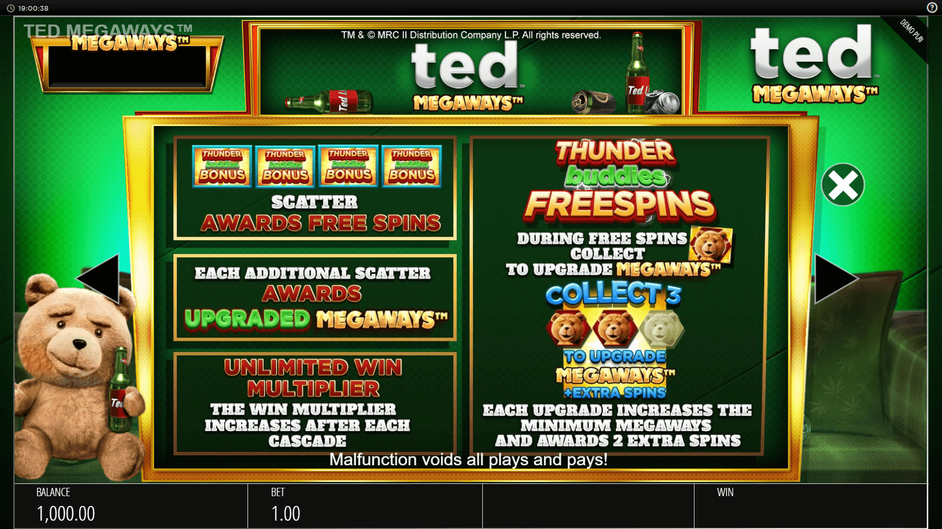 ted megaways slot machine detail image 2