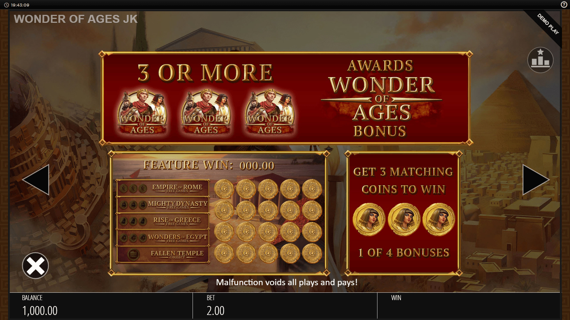 wonder of ages slot machine detail image 0