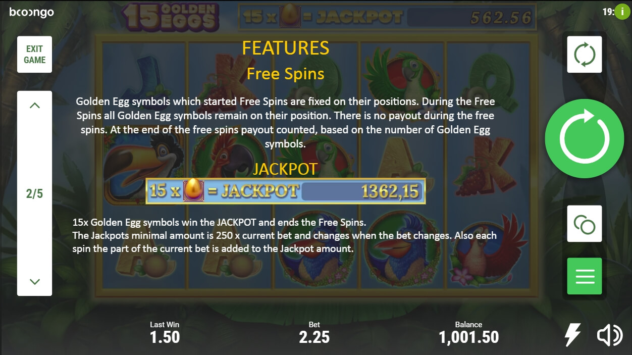 15 golden eggs slot machine detail image 3