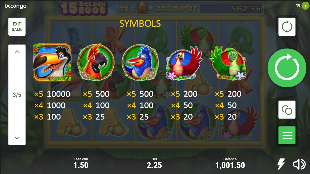 15 golden eggs slot machine detail image 2