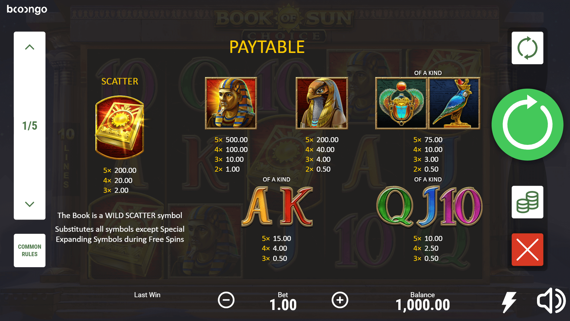 book of sun choice slot machine detail image 0