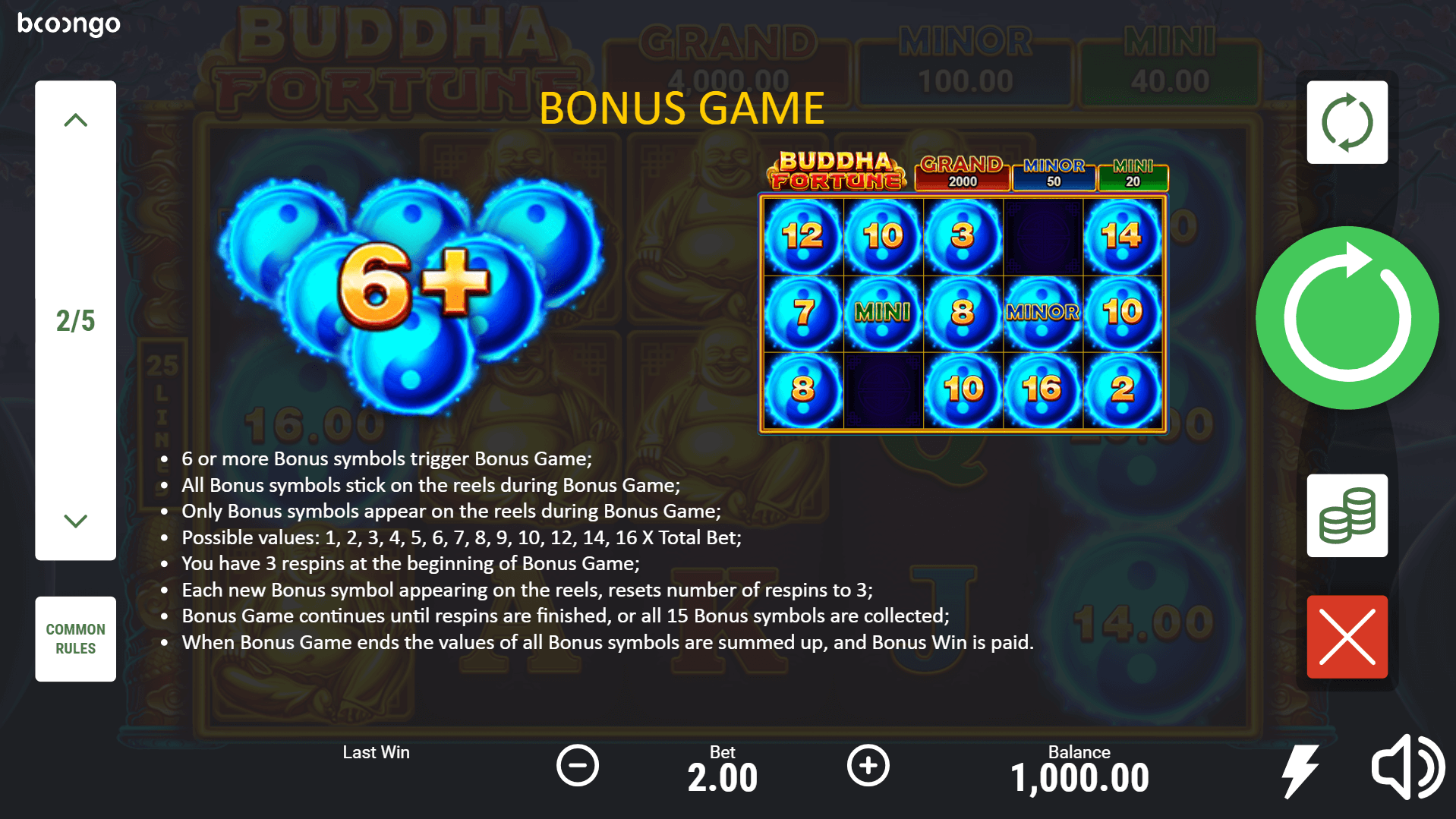 buddha fortune hold and win slot machine detail image 1