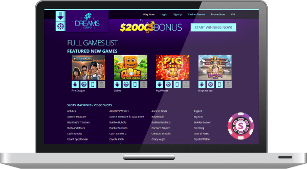 dreams casino games