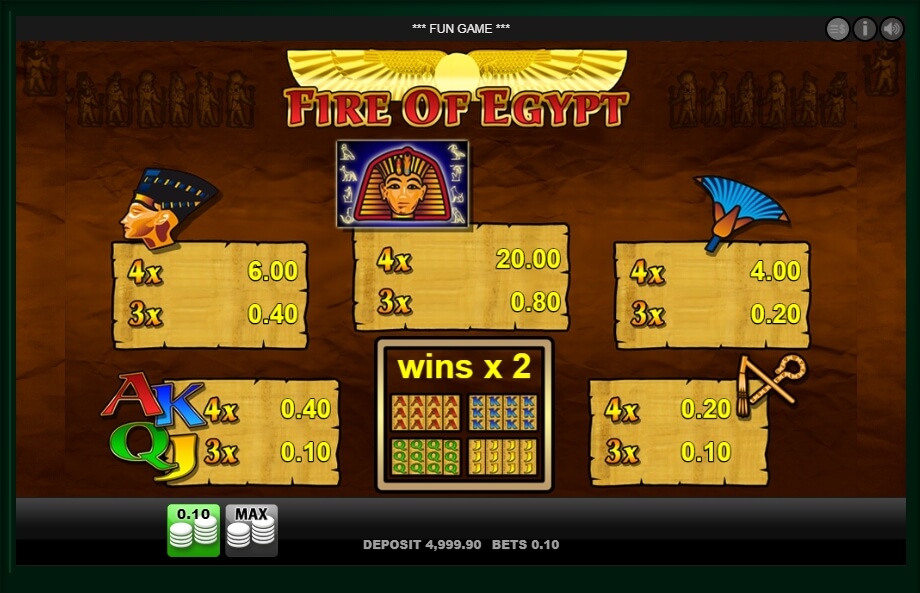 fire of egypt slot machine detail image 0