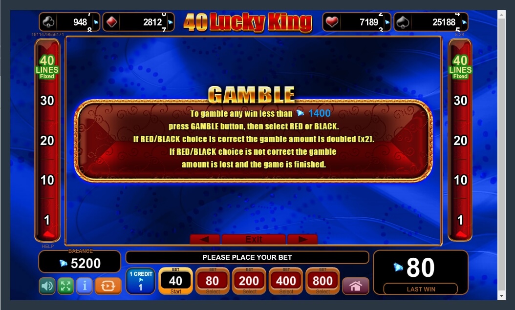 40 lucky king slot machine detail image 2