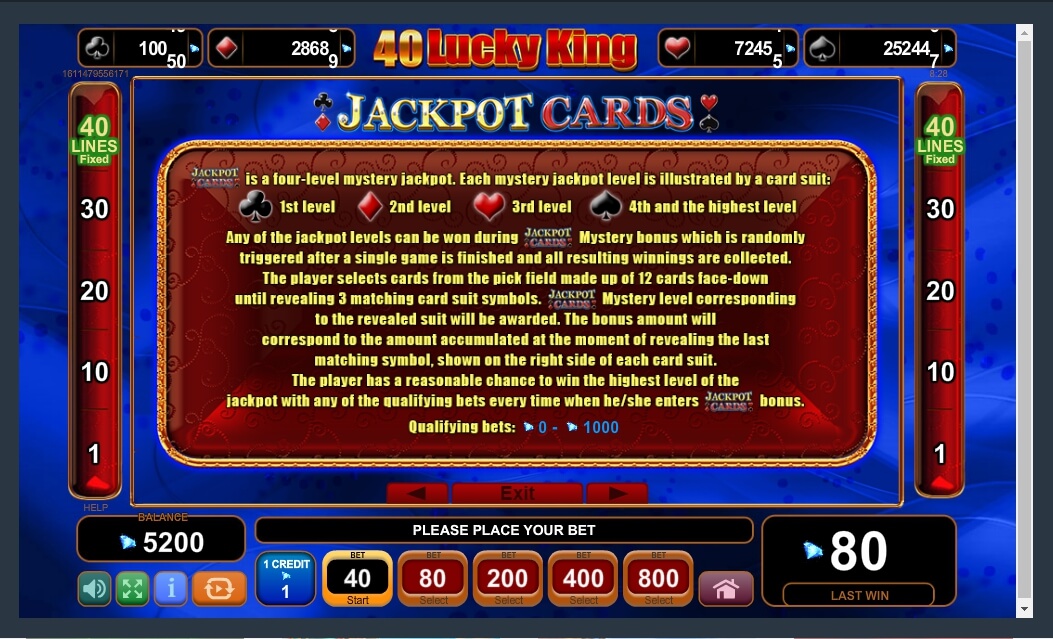 40 lucky king slot machine detail image 1