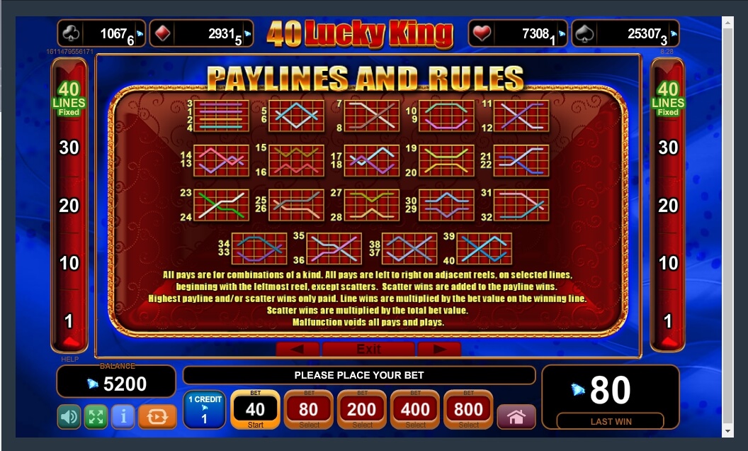 40 lucky king slot machine detail image 0