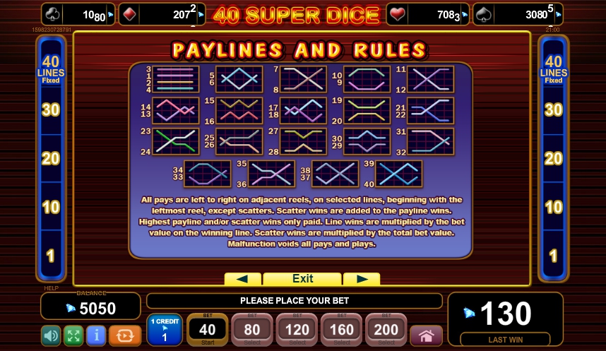 40 super dice slot machine detail image 0