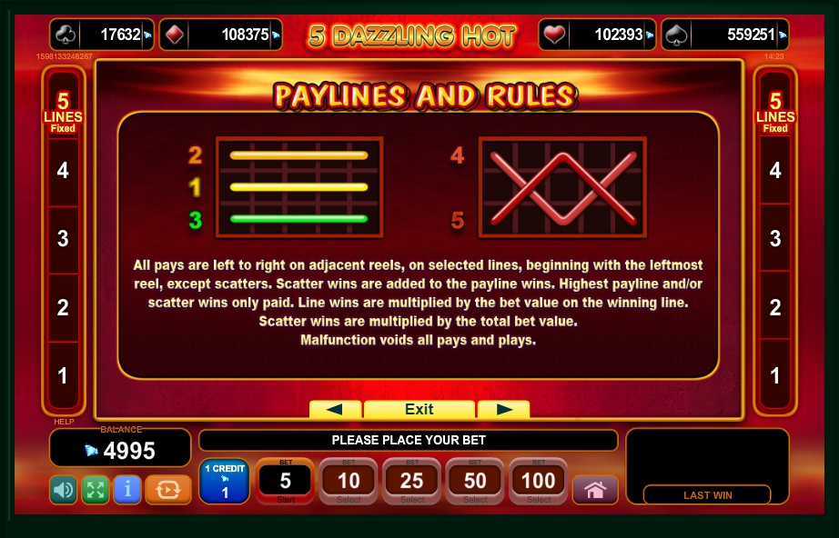 5 dazzling hot slot machine detail image 0