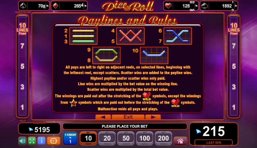 dice and roll slot machine detail image 0