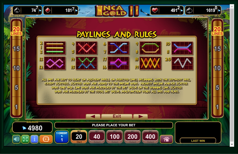 inca gold ii slot machine detail image 0