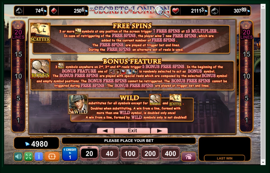 the secret of london slot machine detail image 3