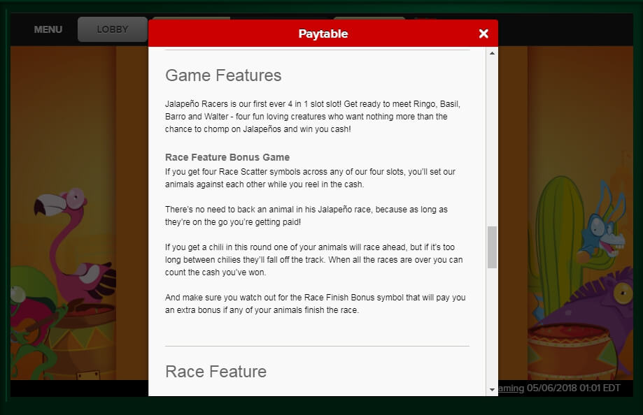 jalapeno racers slot machine detail image 3