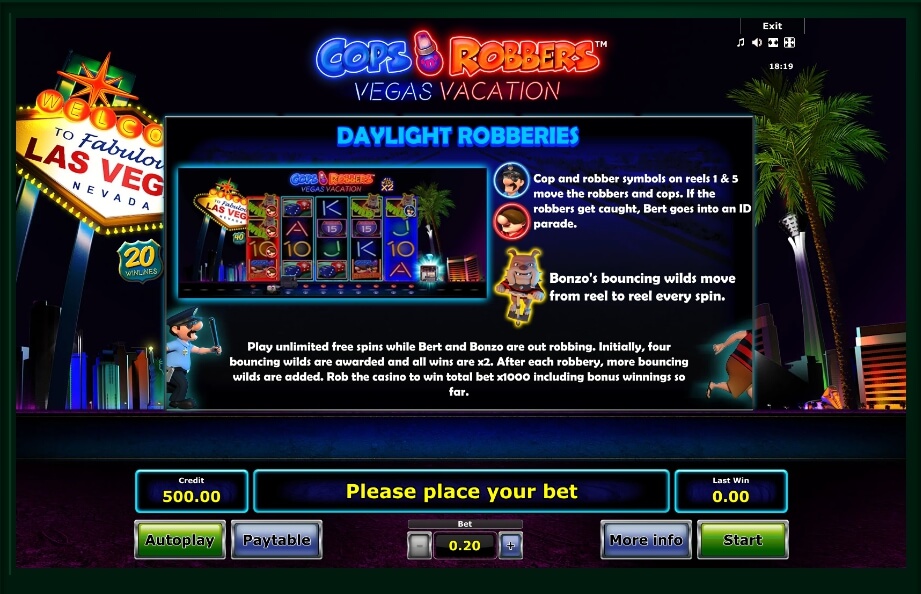 cops n robbers: vegas vacation slot machine detail image 12