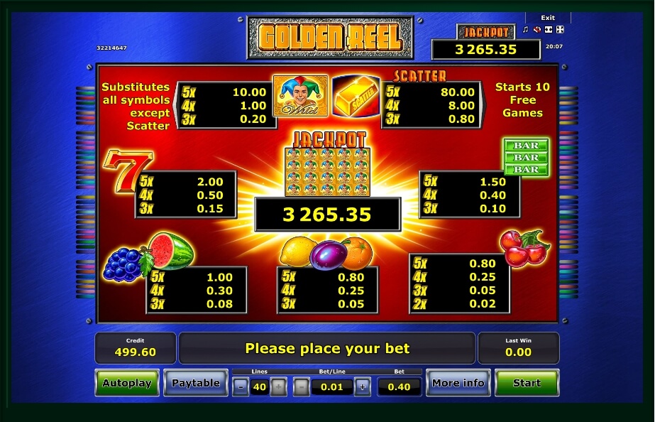 golden reel slot machine detail image 6